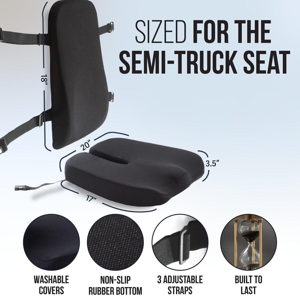 Elmara underside showing non-slip bottom and adjustable strap for stability