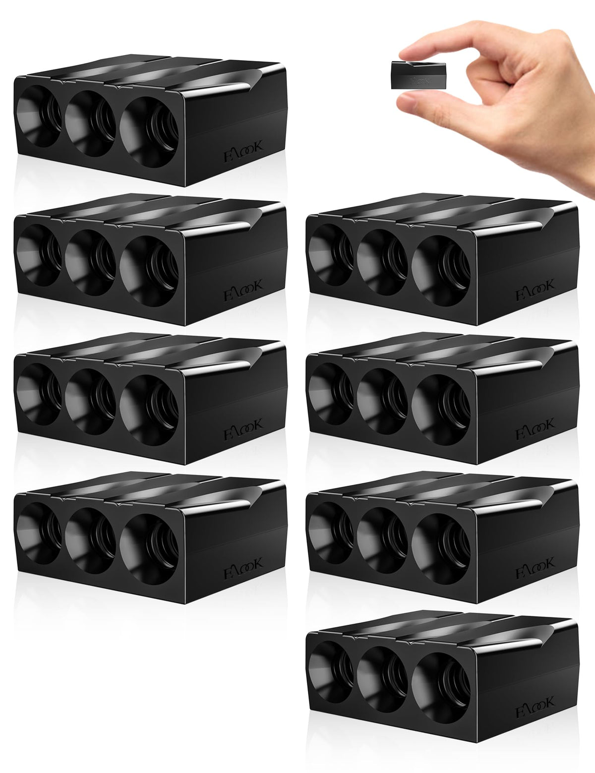 Elook front packaging showing eight whistles and benefits of protection