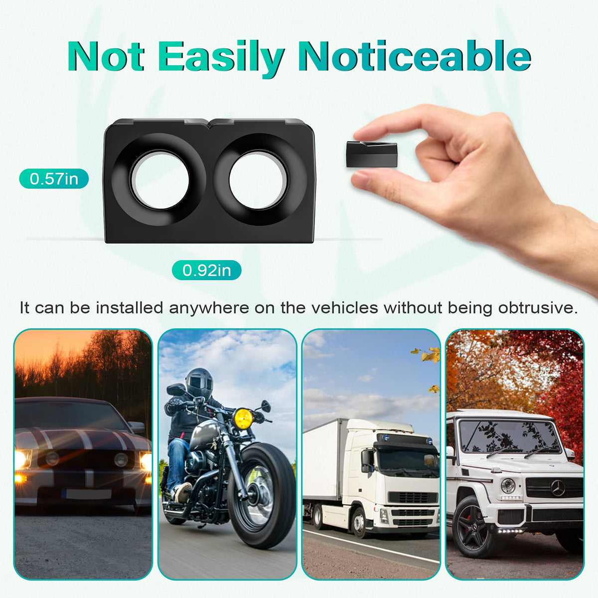 Elook mounted on car bumper demonstrating easy installation and visibility reduction