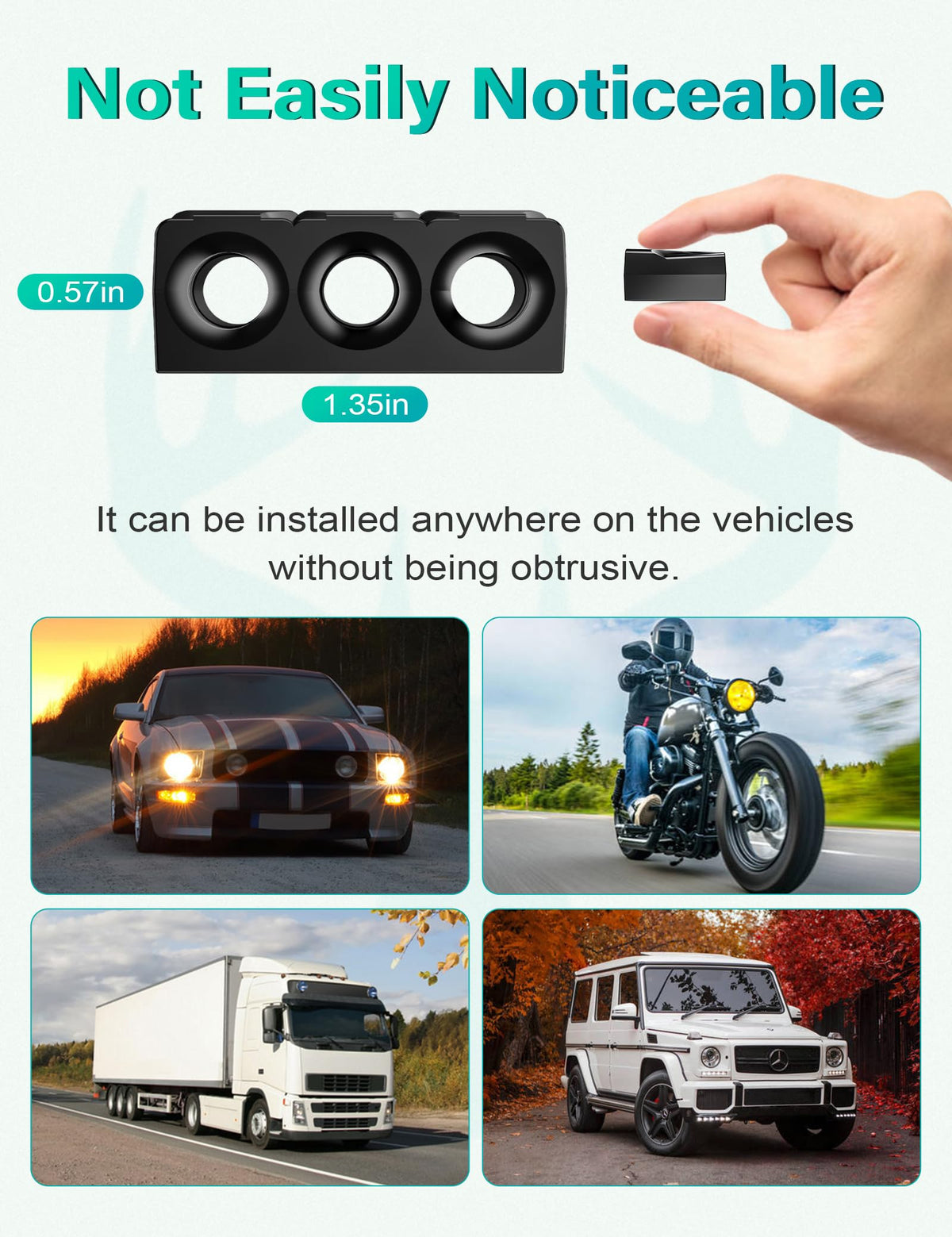 Elook whistle mounted on car bumper demonstrating easy installation and safety benefit