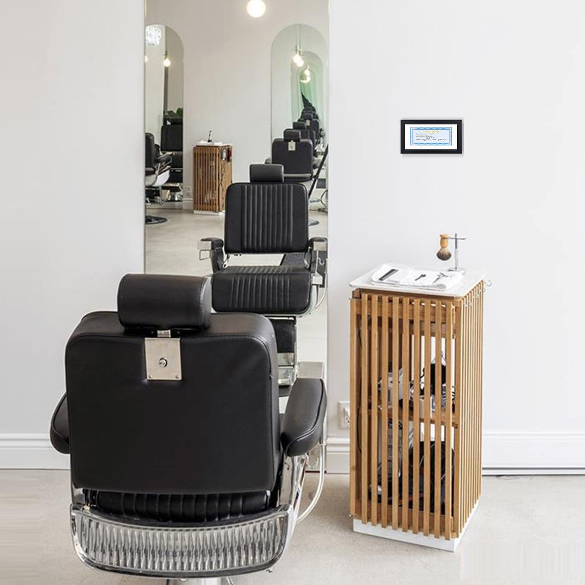 ELSKER&HOME mounted frame shown horizontal and vertical for versatile wall placement