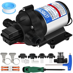 Elyaspedy front view pump showing compact unit and mount points for easy installation