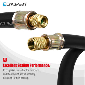 Elyaspedy hose connected to manifold showing faster evacuation benefits