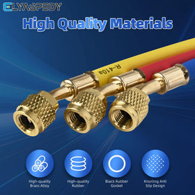 elyaspedy hose connected to car A/C showing reliable service use