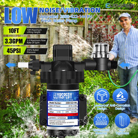 Elyaspedy pump installed inline under sink illustrating neat plumbing and stable flow