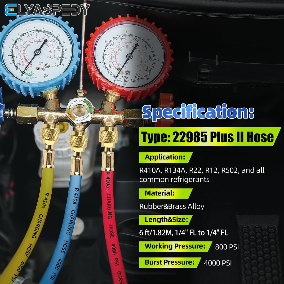 elyaspedy hose beside ruler showing 72-inch reach for access