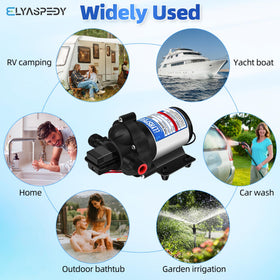 Elyaspedy lifestyle RV camping setup showing quiet pump performance and convenience