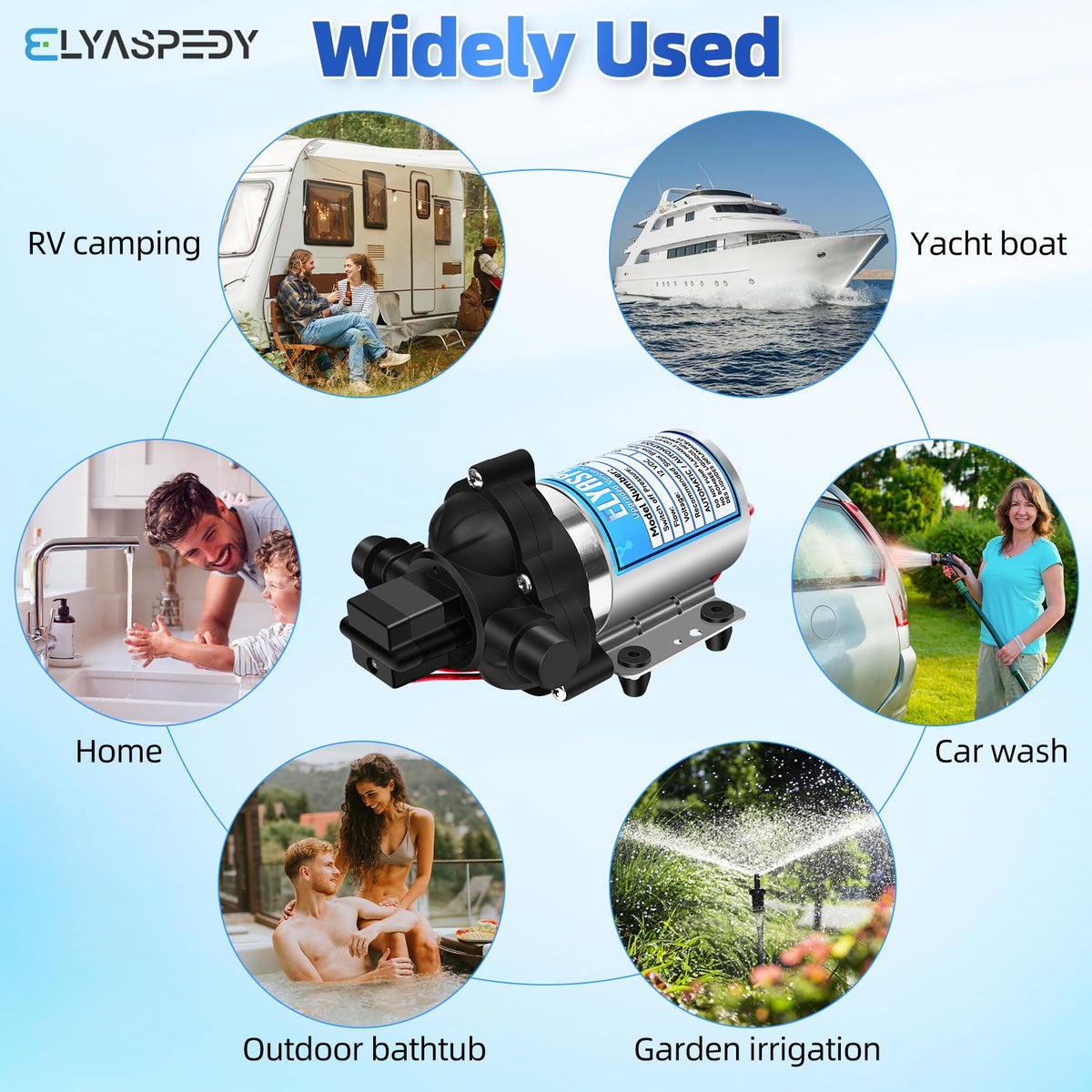 Elyaspedy installed at RV sink for consistent onboard water flow