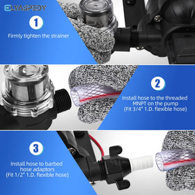 Elyaspedy water flow test spray demonstrating steady 3.3 GPM output for showers