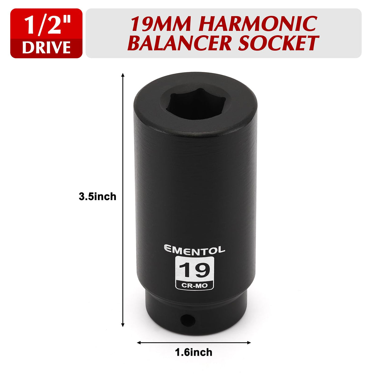 EMENTOL closeup of 6-point profile improving grip and preventing bolt rounding