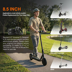 EMERK tires installed on a scooter in urban commute scene improving ride quality