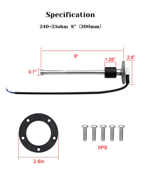 EMIHO float detail and stem showing NBR float for stable level readings