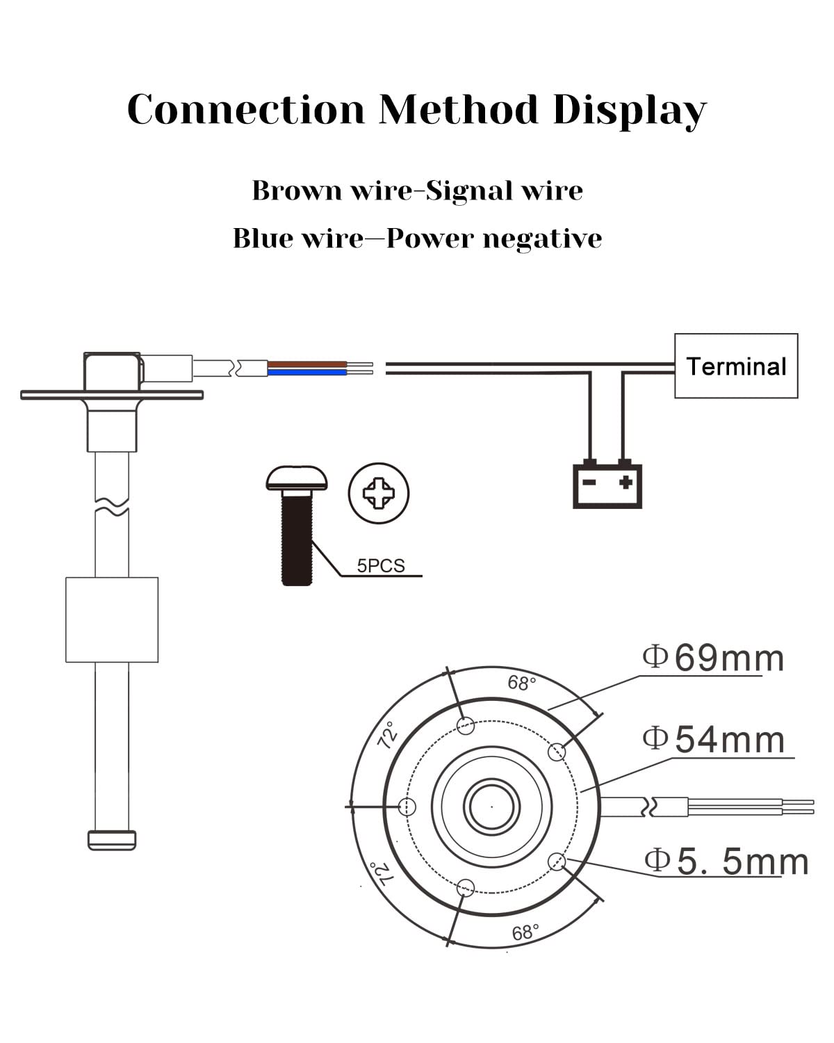 EMIHO size comparison showing available probe lengths for correct tank fit