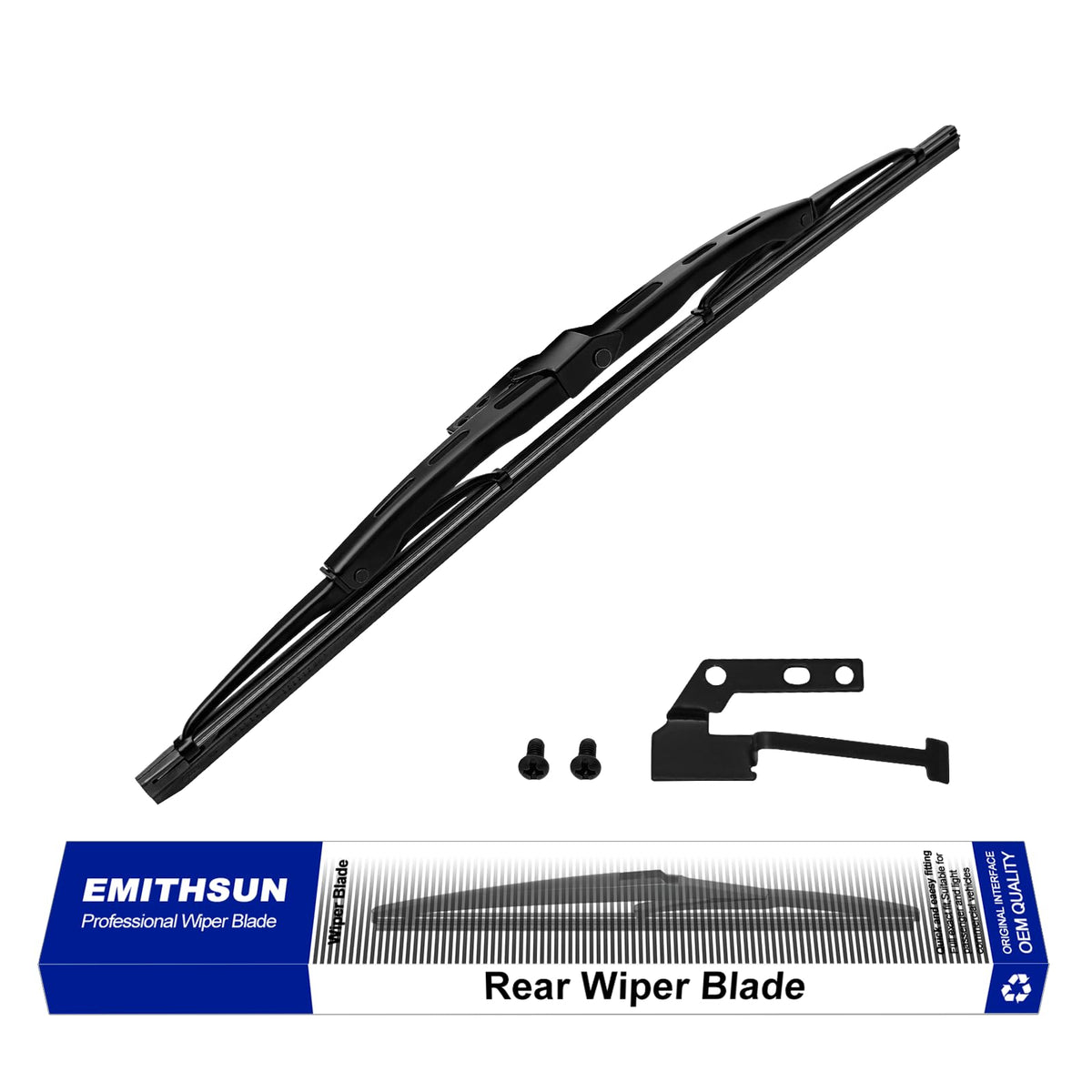 EMITHSUN 13 inch rear wiper front packaging showing model and fit benefit
