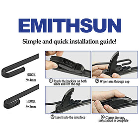 EMITHSUN wipers on car in rain illustrating quieter, stable operation