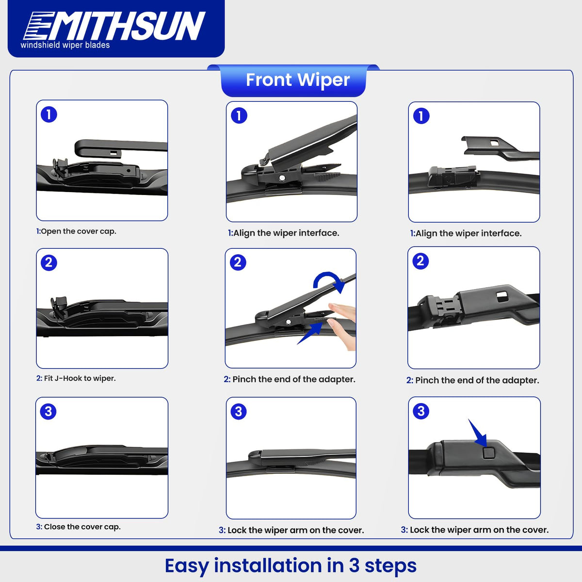 EMITHSUN blade mounted on Chevrolet Silverado for perfect OEM fit