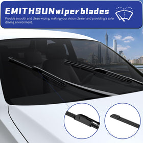EMITHSUN wipers clearing rain on windshield for improved road visibility
