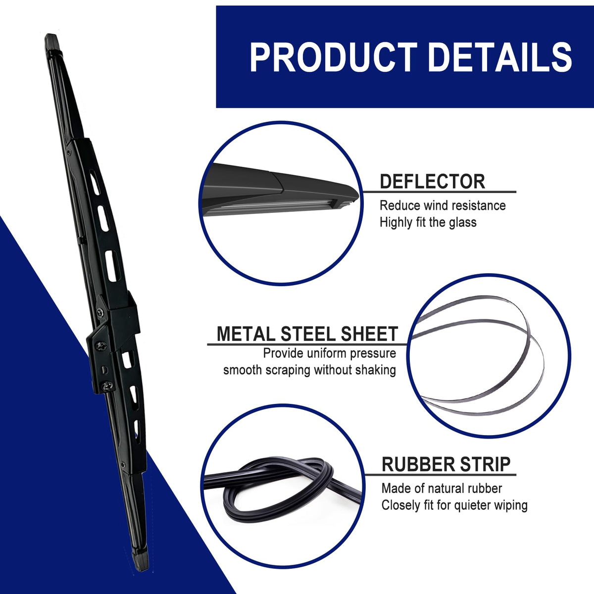 EMITHSUN natural rubber blade texture for durable all-season use