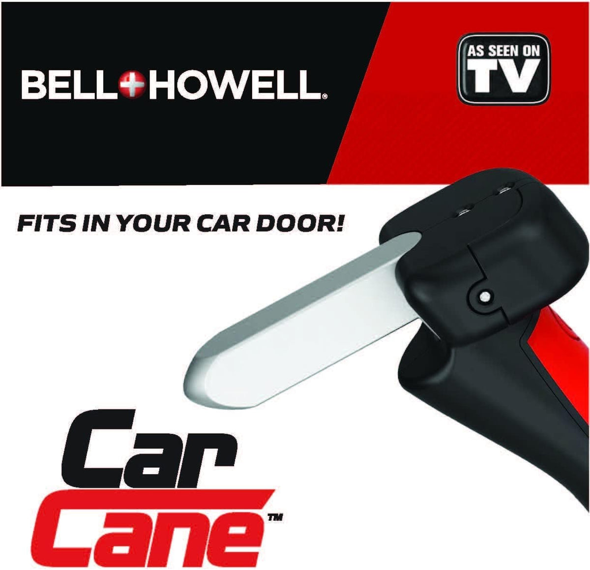 EMSON Car Cane next to a hand to show scale and easy portability