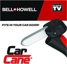 EMSON Car Cane next to a hand to show scale and easy portability