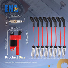 ENA full kit laid out showing coils, plugs and red wires for complete system renewal