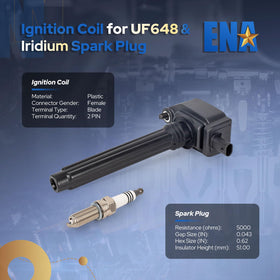 ENA coil and plug side-by-side for scale, illustrates matched set for consistent performance