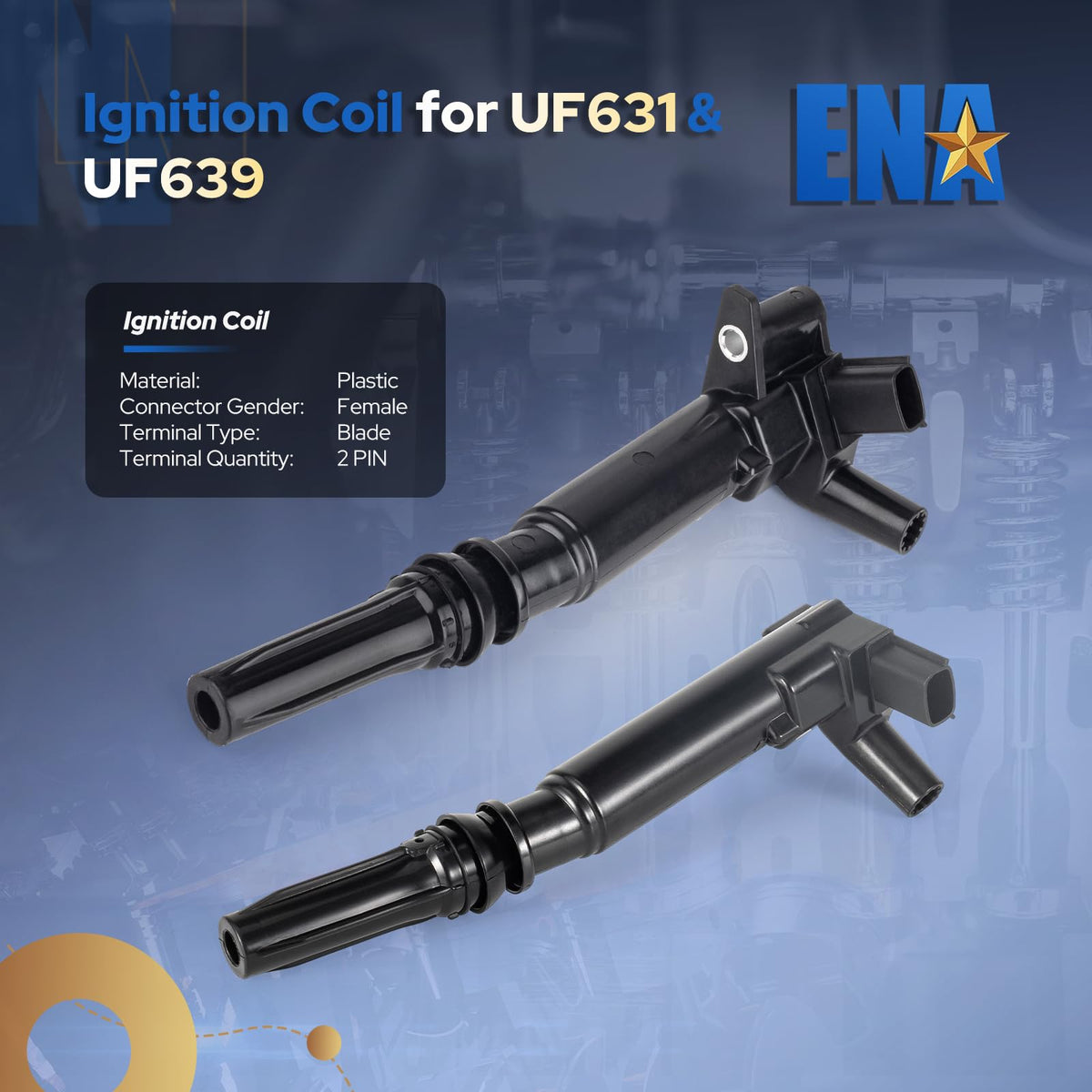 ENA coil close-up of electrical connector emphasizing reliable connection benefit