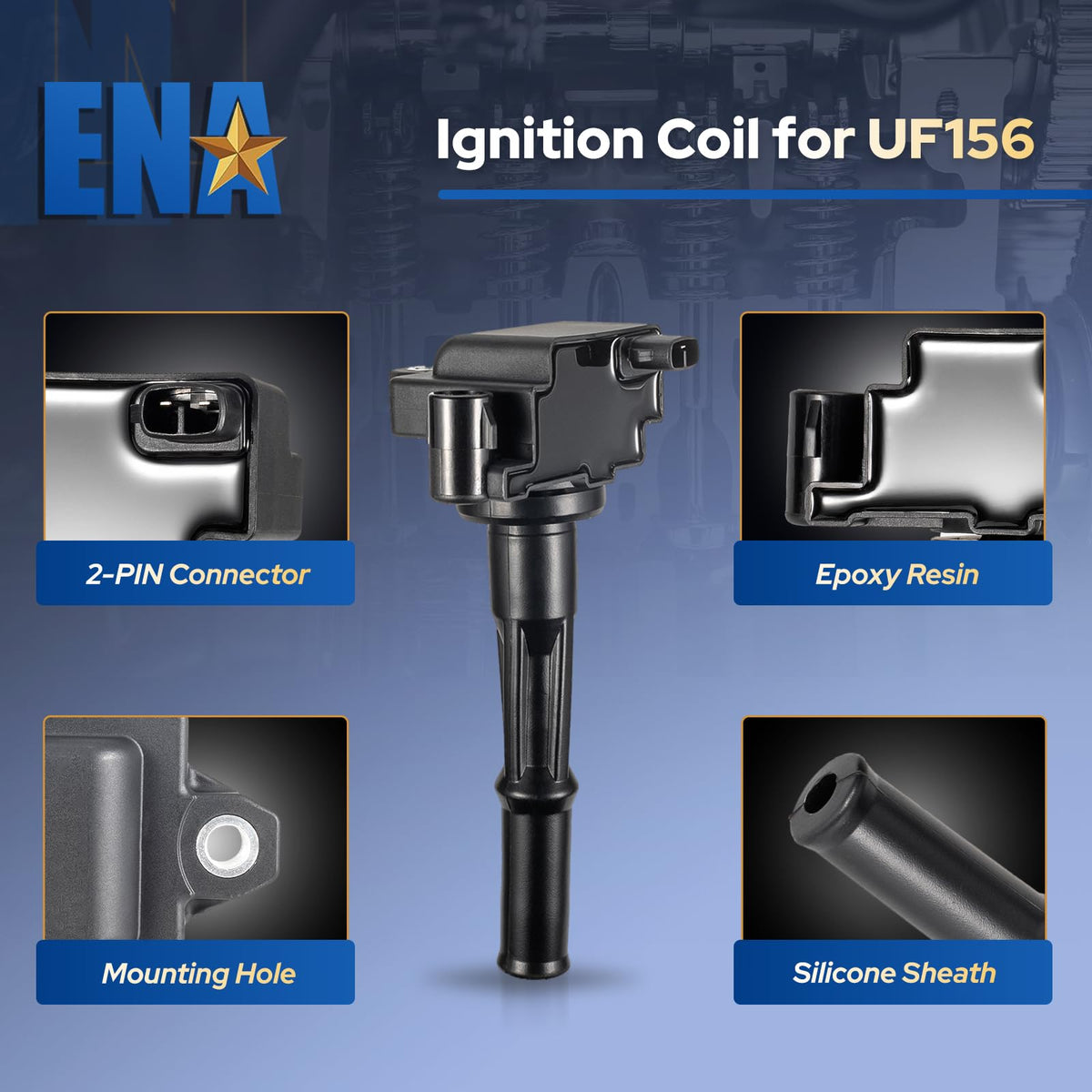 ENA closeup of coil terminal and label for easy part verification
