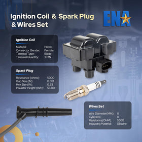 ENA ignition coil close-up showing connector and mounting for accurate replacement fit