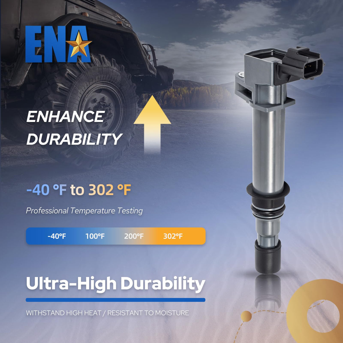 ENA coil installed on valve cover illustrating bolt-on fitment and straightforward replacement benefit