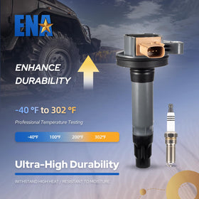 ENA coil bolt-mounted on valve cover demonstrating direct-fit installation