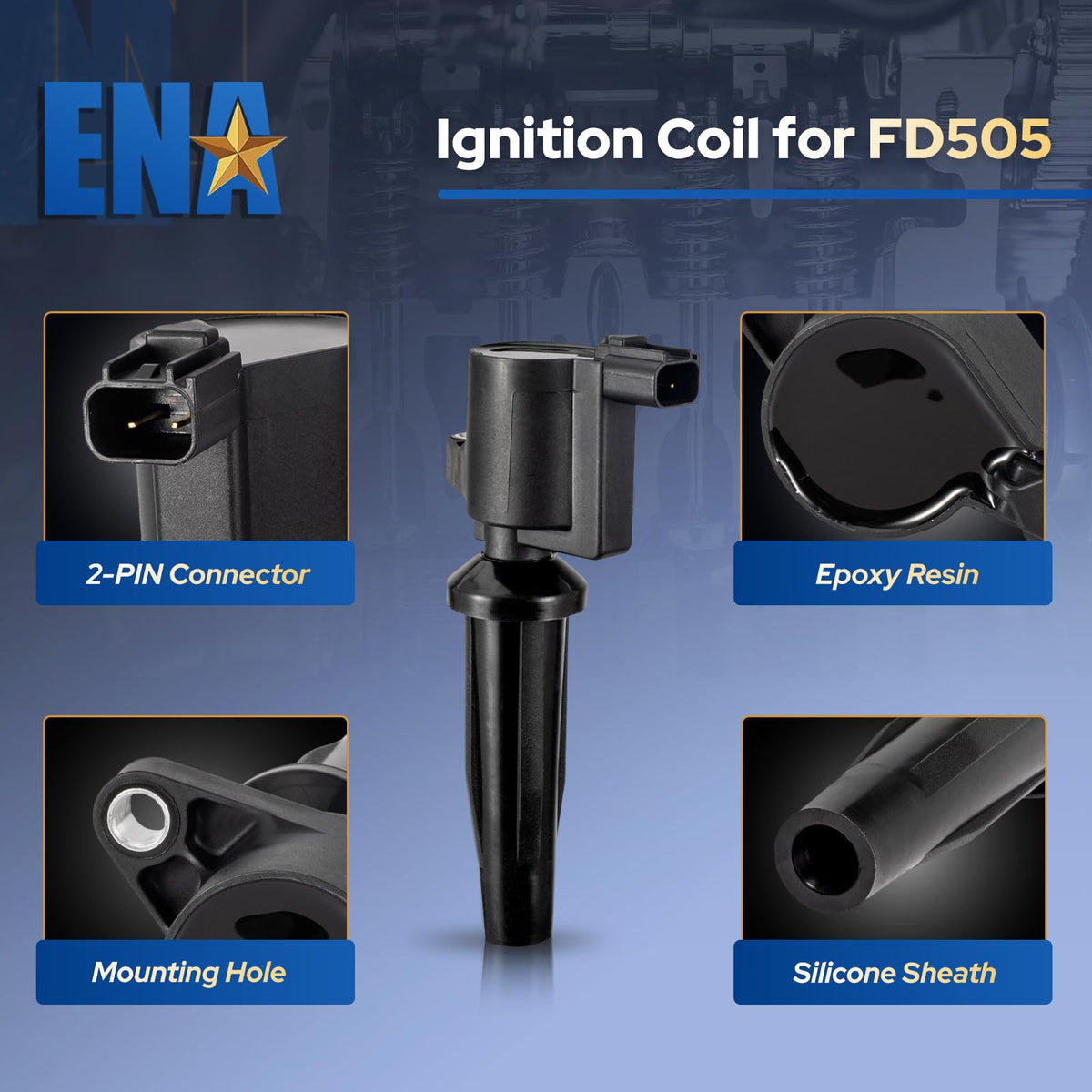 ENA connector detail showing plug interface for fast, secure installation