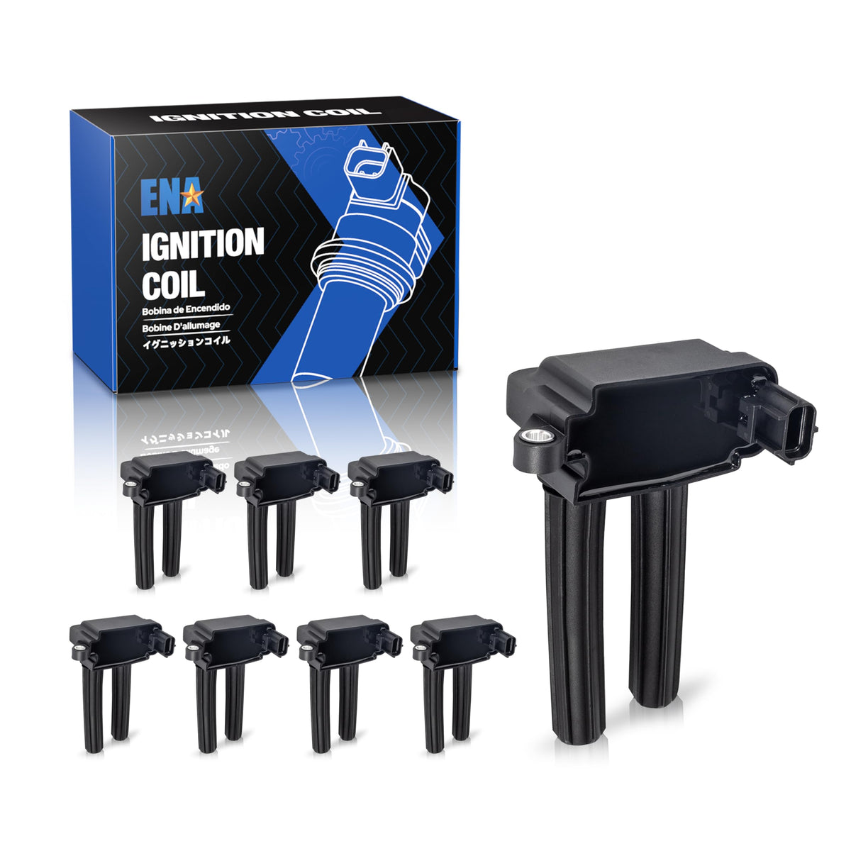 ENA coil pack front view showing housing and fitment benefit