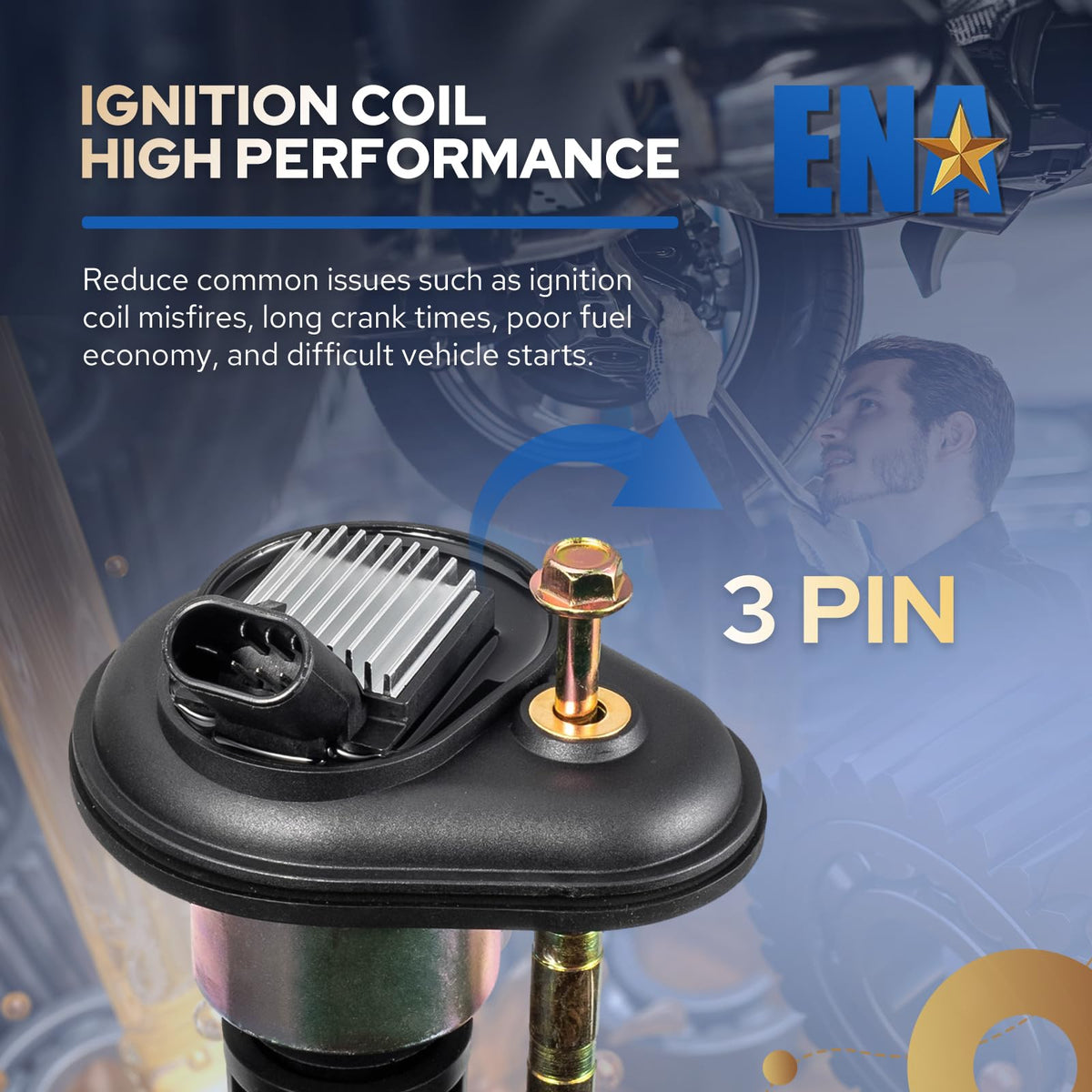 ENA coil pack installed on engine bank demonstrating restored ignition function