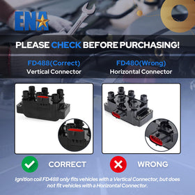 ENA coil pack label closeup with reference numbers for easy parts match