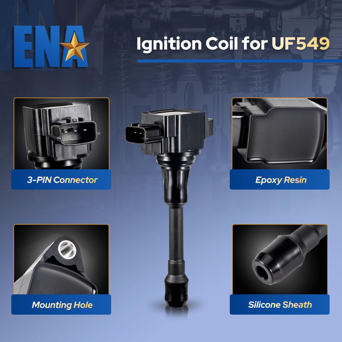 ENA coil top view highlighting connector design for quick installation