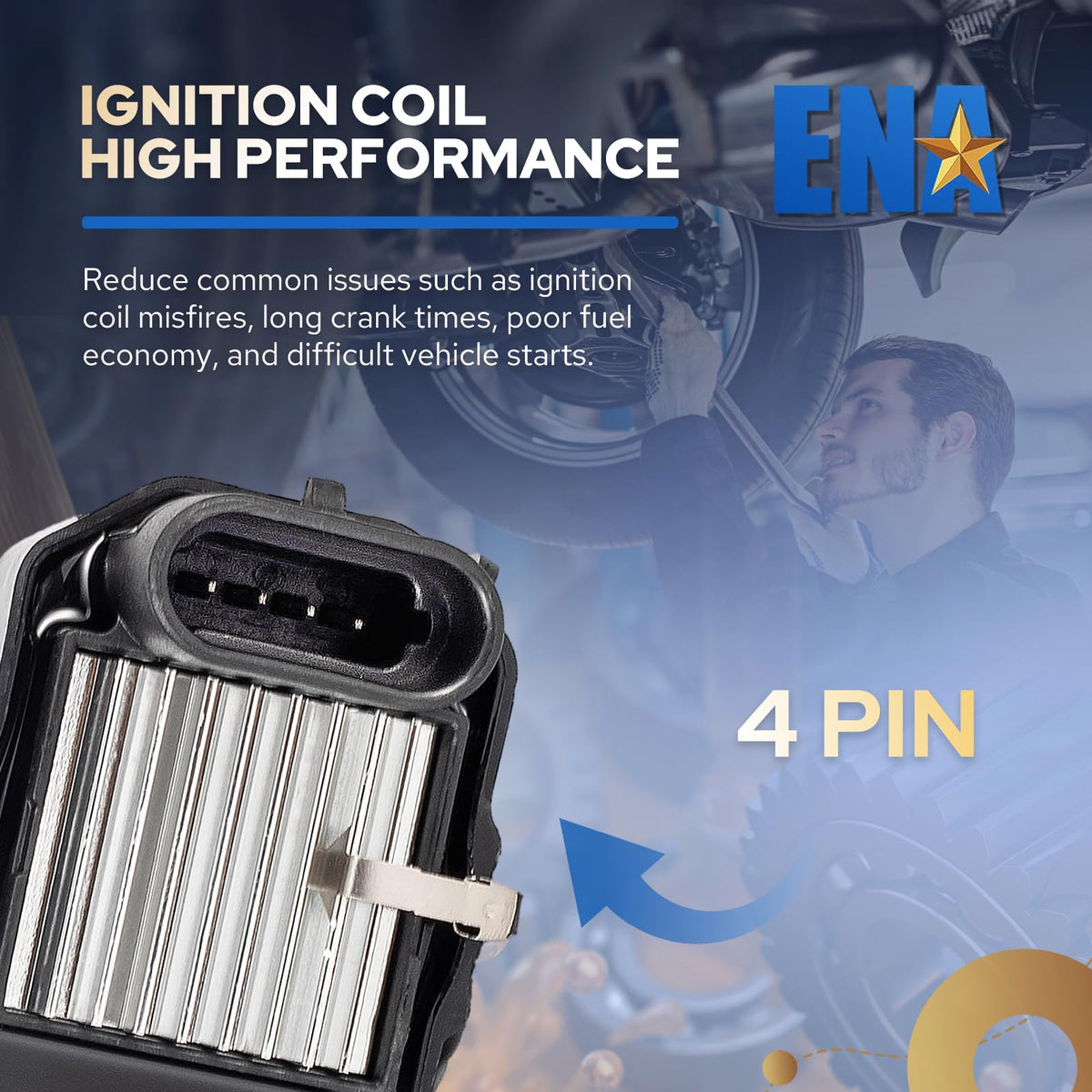 ENA coil pack packaging and part numbers showing easy cross-reference benefit