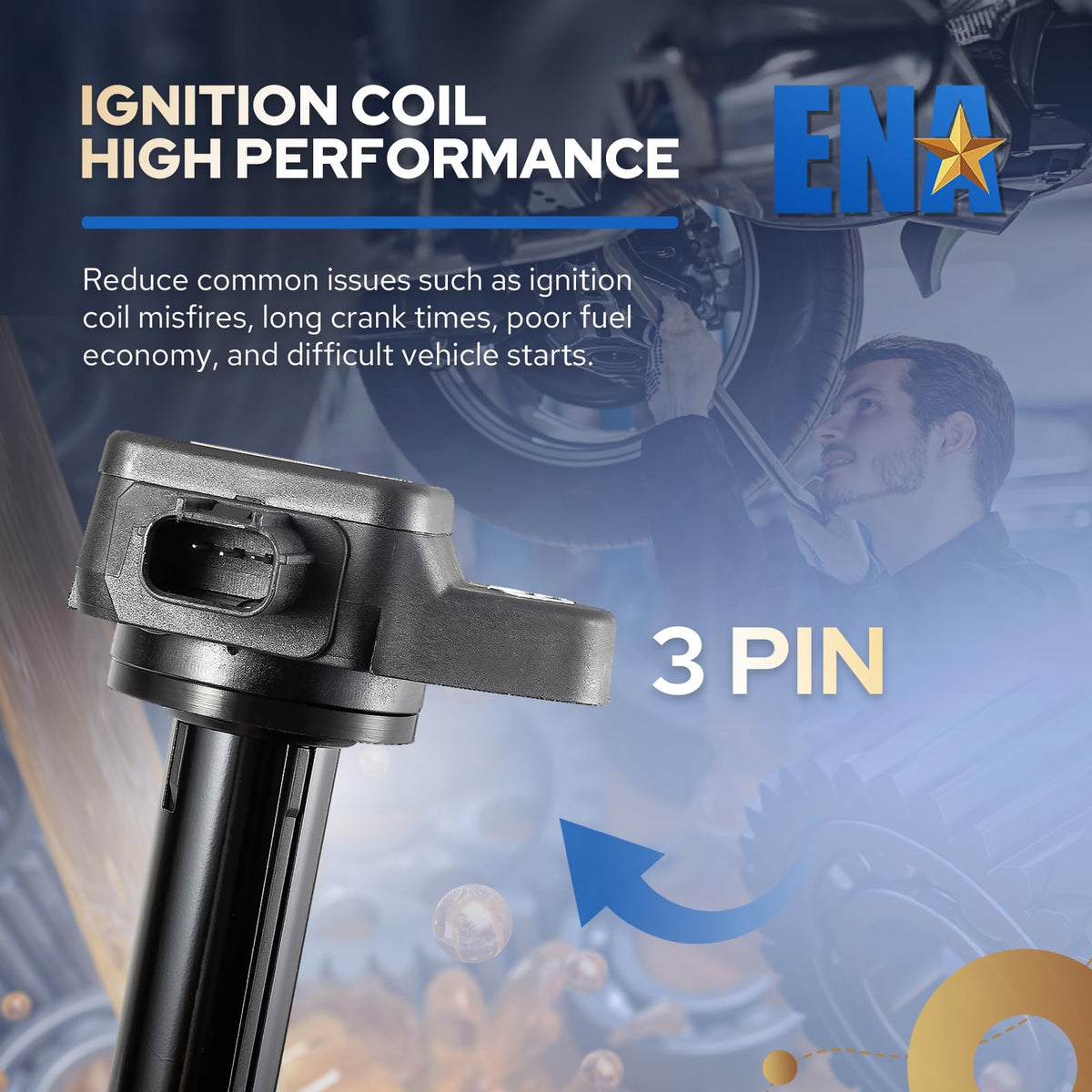 ENA coil next to ruler showing compact size for correct fitment