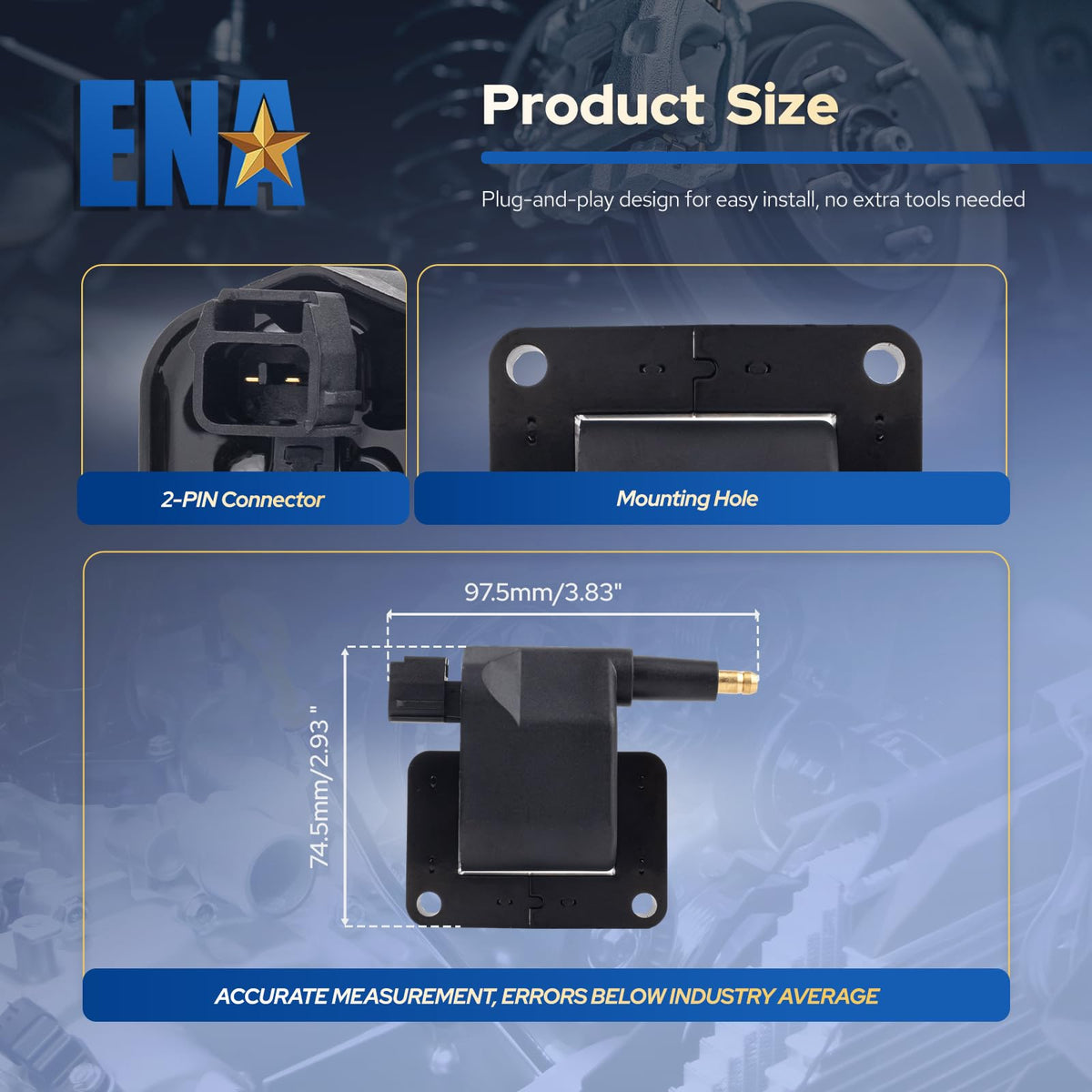 ENA coil pack texture and molding detail showing durable construction and sealing
