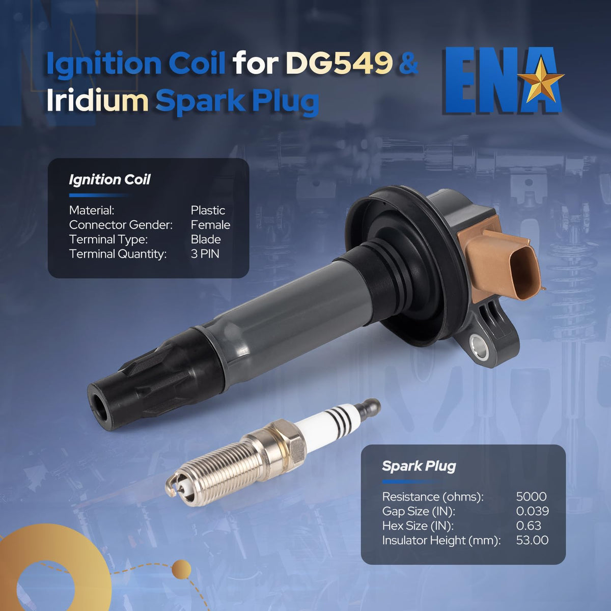 ENA full kit laid out to show all six coils and six spark plugs for convenience