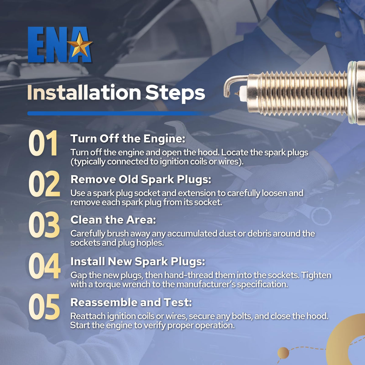 Card showing ENA vehicle compatibility list to confirm model fitment quickly