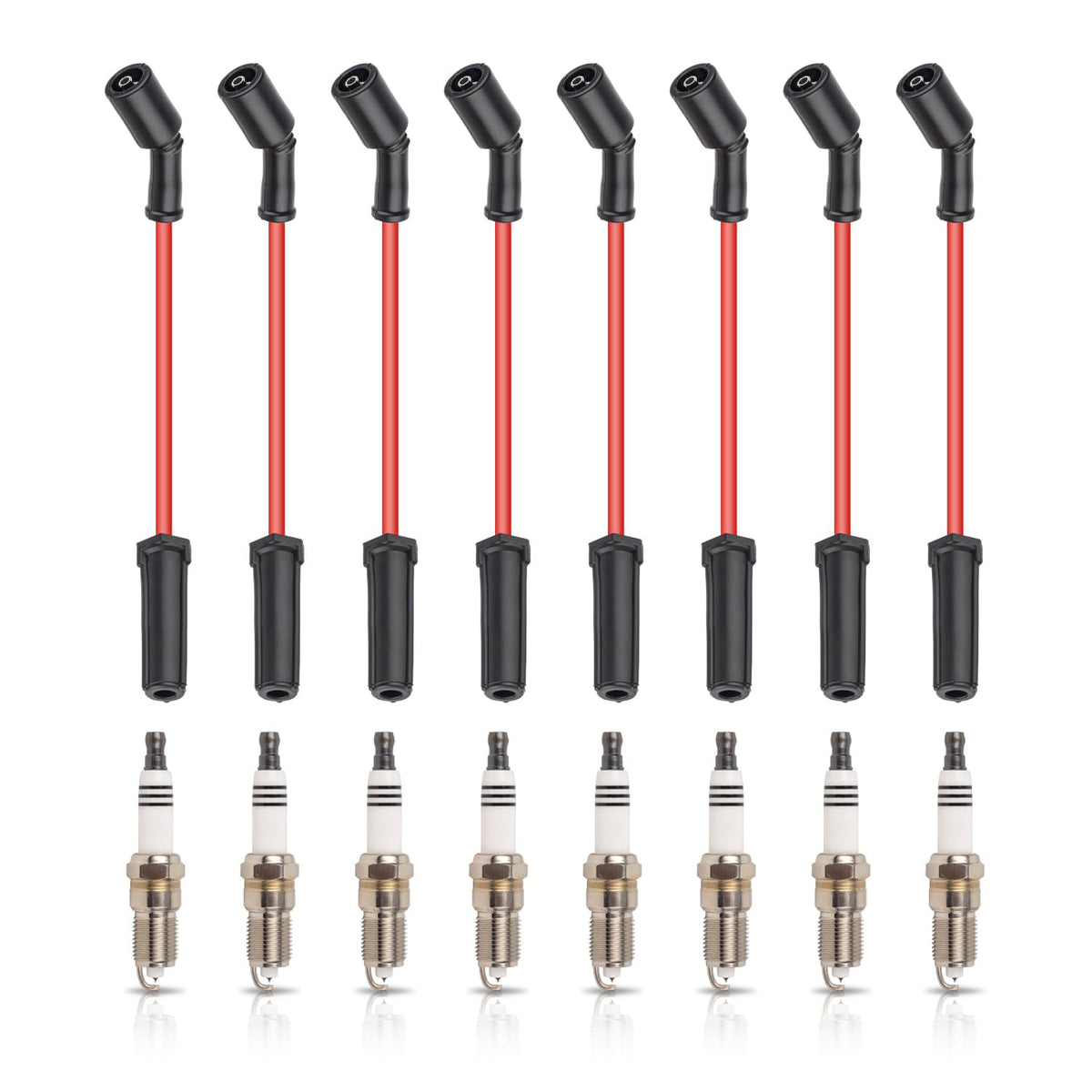 ENA front packaging showing red wires and eight plugs, clear fitment labeling and benefit