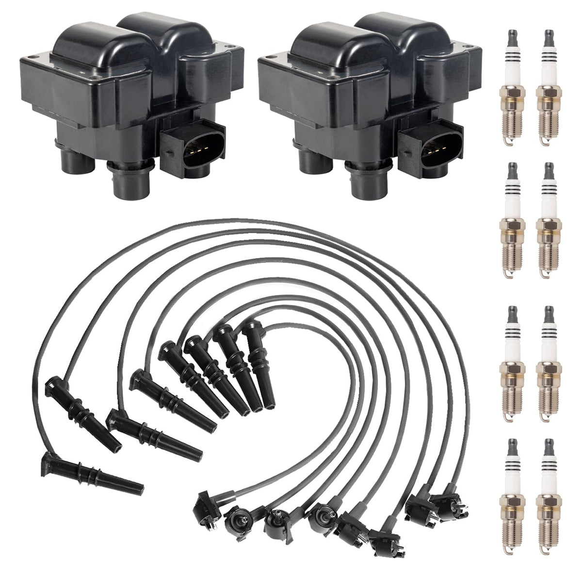 ENA front packaging showing complete coil, plug and wire kit and clear part grouping benefit