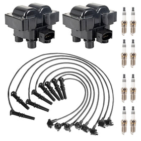 ENA front packaging showing complete coil, plug and wire kit and clear part grouping benefit