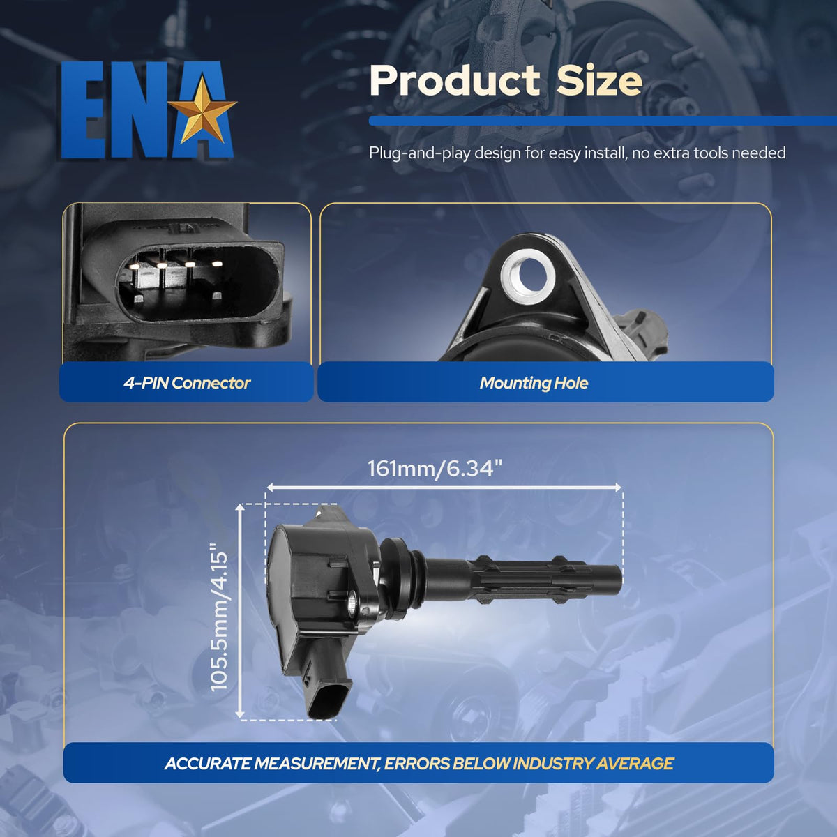 ENA garage installation scene showing technician fitting coil pack and efficient replacement