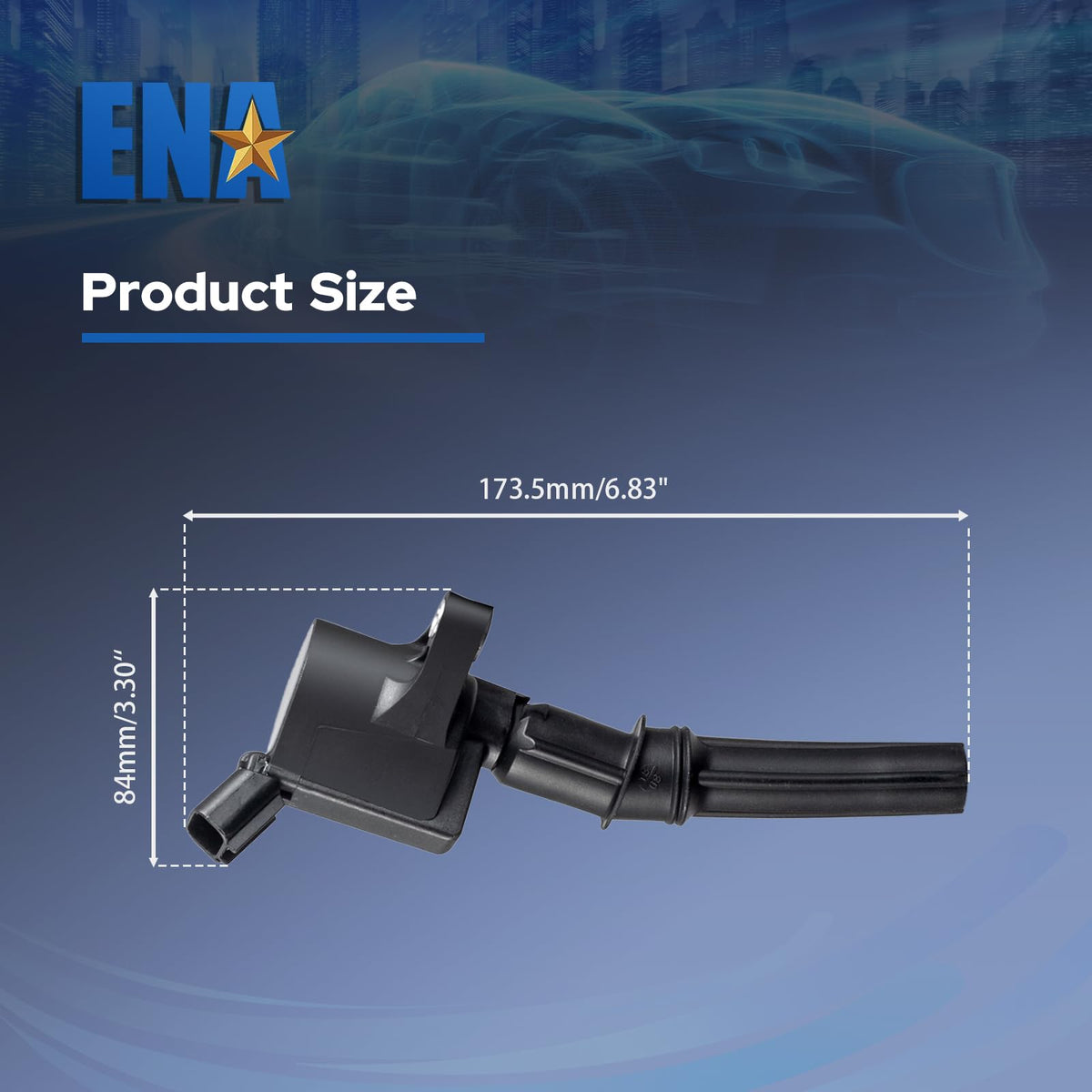 ENA ignition coil close-up of boot and terminal highlighting durable construction and fit