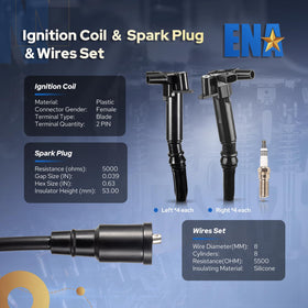 ENA ignition coil close-up of connector and boot for reliable electrical fit