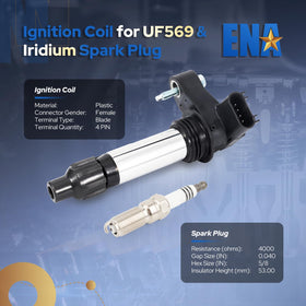 ENA ignition coil top view highlighting connector and reliable contact