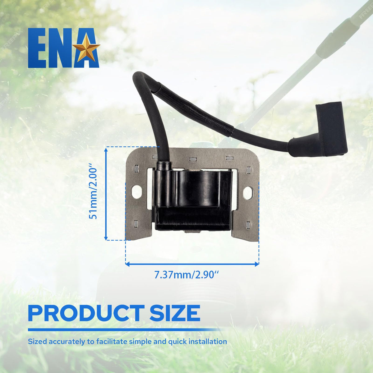 ENA ignition coil installed on engine demonstrating correct fit and improved start