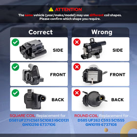 ENA ignition coil connector detail showing OE-style plug for straightforward fitment